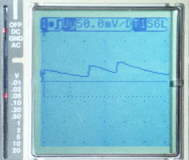 Signalverlauf am Zeigerinstrument vom RAM63, sichtbar gemacht mit einem Speicheroszilloskop
